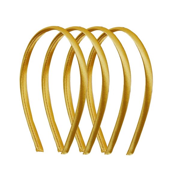 Accessories - Thin Satin Headbands Women Girls 4 Pack Gold No Slip Tangle-Free